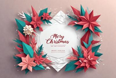 Merry Christmas card with a red and green color scheme.
